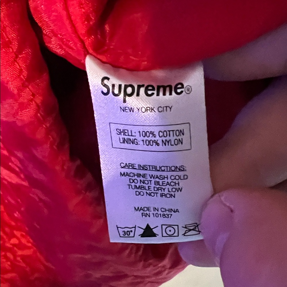 SUPREME QUILTED CORDUROY POLKA DOT SHIRT NAVY RED DOTS FW13 SIZE LARGE - Picture 6 of 12